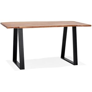 ALTEREGO Table de bar haute 'RAFA' en bois massif et metal - 200x95 cm