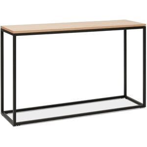 ALTEREGO Table console style industriel 'RIVER' en bois finition naturelle et metal noir