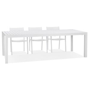 ALTEREGO Table de jardin extensible 'SAMUI' en aluminium blanc mat - 180(240)x100 cm