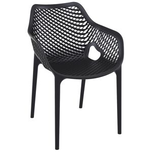 ALTEREGO Chaise de jardin / terrasse 'SISTER' noire en matière plastique