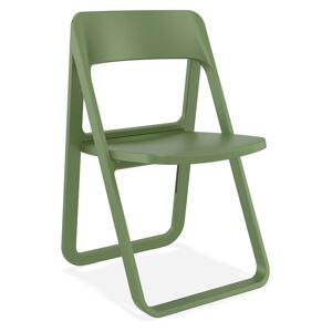 ALTEREGO Chaise pliable intérieur / extérieur 'SLAG' en matière plastique verte