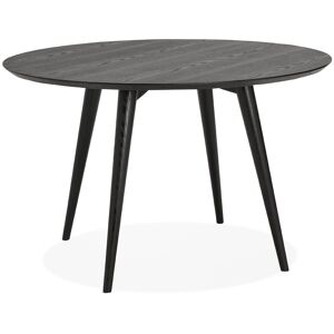 ALTEREGO Table à dîner ronde 'SWEDY' en bois noir - Ø 120 cm