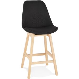 ALTEREGO Tabouret snack mi-hauteur 'TERESA MINI' style scandinave en tissu noir