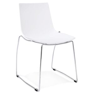 ALTEREGO Chaise design 'TRENO' blanche en matiere plastique