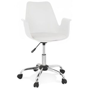 ALTEREGO Chaise de bureau avec accoudoirs 'TRIP' blanche design