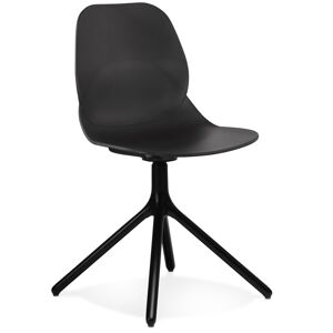 ALTEREGO Chaise design 'TUCANA' noire avec pieds en metal