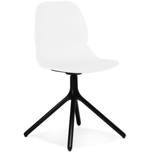 ALTEREGO Chaise design 'TUCANA' blanche avec pieds en metal noir