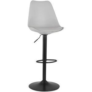 ALTEREGO Tabouret reglable 'TUTO' gris et pied noir