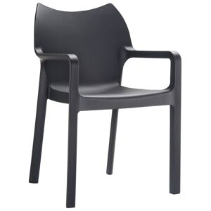 ALTEREGO Chaise design de terrasse 'VIVA' noire en matiere plastique