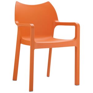 ALTEREGO Chaise design de terrasse 'VIVA' orange en matiere plastique