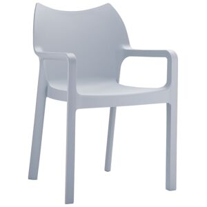 ALTEREGO Chaise design de terrasse 'VIVA' grise claire en matiere plastique