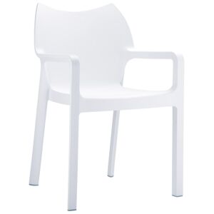 ALTEREGO Chaise design de terrasse 'VIVA' blanche en matiere plastique