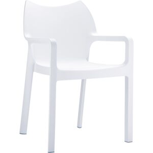 ALTEREGO Chaise design de terrasse 'VIVA' blanche en matière plastique