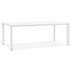 ALTEREGO Table de réunion / à manger design 'XLINE' en bois blanc - 200x100 cm
