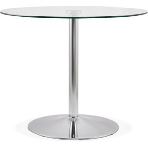 ALTEREGO Petite table de cuisine ronde 'YOUPI' en verre - Ø 90 cm