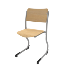 Axess Industries chaise scolaire appui table et reglable en hauteur   coloris hetre - gris