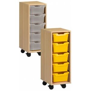 Axess Industries meuble de classe avec bacs de rangements   nbre de bacs 5   coloris bac jaune