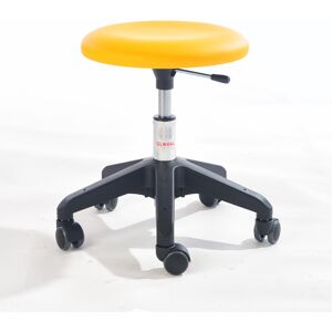 Axess Industries tabouret d'adulte avec une large assise   coloris piétement noir   coloris jaune