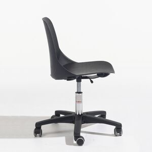 Axess Industries chaise a roulettes avec coque robuste   haut. assise 310 - 430 mm   coloris noir
