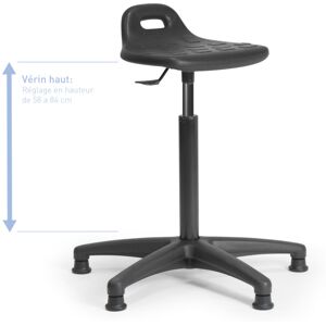 Axess Industries tabouret à dosseret   piétement patins   haut. réglable assise 430 à 550 mm  ...