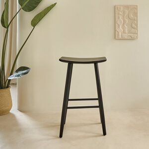 Berah Getah Tabouret en teck massif noir 75 cm