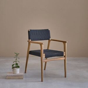 Berah Getah Fauteuil en teck massif et cordage noir