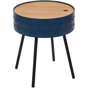 Table d?appoint-coffre deco - pieds metal - Blancheporte Bleu Unite