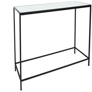 Blancheporte Console NESIA – métal et verre effet marbre - Blancheporte Blanc Unité