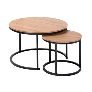 Tables basses gigogne STOCKIES, lot de 2 - Blancheporte Écru Lot de 2