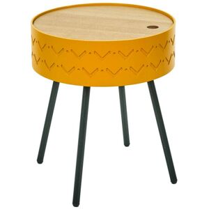 Blancheporte Table d’appoint-coffre déco - pieds métal - Blancheporte Jaune Unité