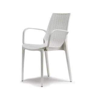 Scab design Chaise tissee design LUCREZIA avec accoudoirs deco Blanc