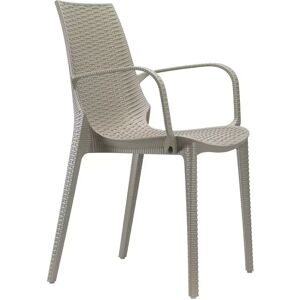 Scab design Chaise tissee design LUCREZIA avec accoudoirs deco Taupe