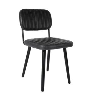 BOITE A DESIGN Chaise design scandinave JAKE simili cuir Noir