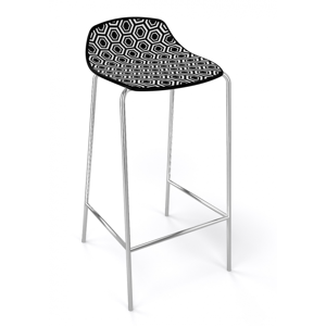 TABOURET DE BAR DOSSIER BAS EN POLYPROPYLÈNE ALHAMBRA HT 77 CM