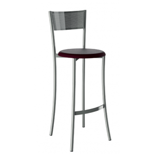 TABOURET DE BAR FRANÇAIS EN MÉTAL ECUME HT 80 CM