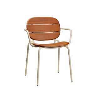 FAUTEUIL DE TERRASSE MÉTAL ET BOIS EMPILABLE SISI WOOD