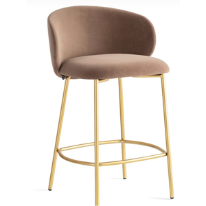 TABOURET ROND SNACK ENVELOPPANT EN VELOURS OU TISSU TUKA