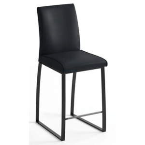 TABOURET CONTEMPORAIN GARNIE EN SIMILI CUIR ET MÉTAL ELITE - Publicité