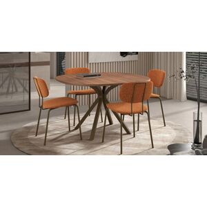 TABLE CARRÉ ANGLES ARRONDIS EN STRATIFIÉ PIEDS CENTRAL ONYX