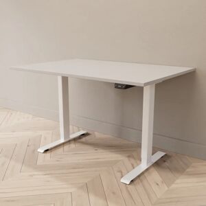 Direkt Interiör Bureau assis debout électrique - Standard, Plateau Gris clair, Pied Blanc, Taille 120x80 cm