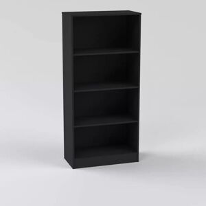 Direkt Interiör Meuble de rangement de bureau - 4 étagères ouvertes, Couleur Noir