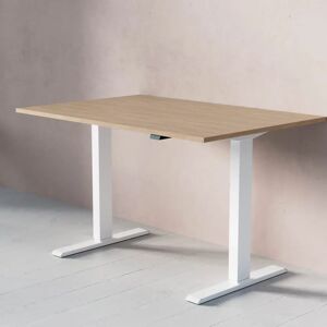 Direkt Interiör Bureau assis debout électrique ACT, Plateau Chêne, Taille 120x80 cm, Base  Blanc