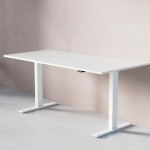 Bureau assis debout électrique - Standard, Taille 160x80 cm, Plateau Blanc, Base  Blanc