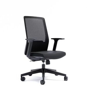 Direkt Interiör Chaise de bureau Ergo 318, Couleur Coque noire et tissu noir, Appui-tête Non