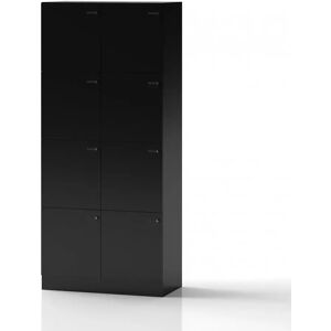 Direkt Interiör Armoire à casiers Lockers Forty - 8 portes, Couleur Noir, Verrou Code