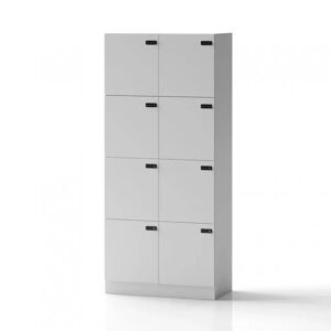 Direkt Interiör Armoire à casiers Lockers Forty - 8 portes, Couleur Blanc, Verrou Code