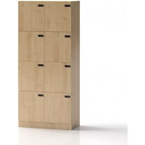 Direkt Interiör Armoire à casiers Lockers Forty - 8 portes, Couleur Bouleau, Verrou Code