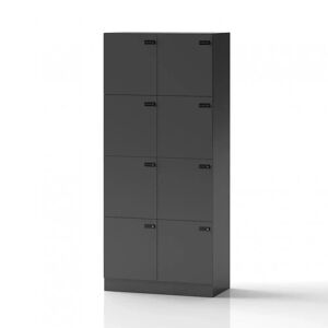 Direkt Interiör Armoire à casiers Lockers Fifty - 8 portes, Couleur Gris foncé, Verrou Code