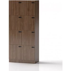 Direkt Interiör Armoire à casiers Lockers Fifty - 8 portes, Couleur Noyer, Verrou Code