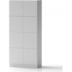 Direkt Interiör Armoire a casiers Lockers Fifty - 8 portes, Couleur Blanc, Verrou Serrure